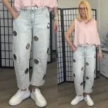 S Woman szegecses ballon farmer SW1829 - szürke