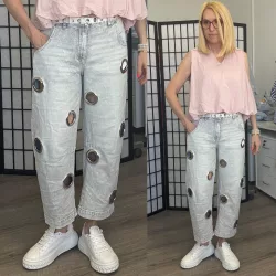 S Woman szegecses ballon farmer SW1829 - szürke