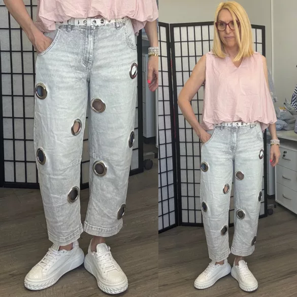 S Woman szegecses ballon farmer SW1829 - szürke