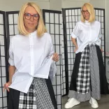 Wendy Trendy oversize vászon ing 110067-fehér