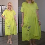 Beauty pamut rövidujjú ruha zsebbel 21142 - lime