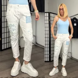 S Woman elasztikus farmer SW1948-fehér