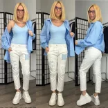 S Woman elasztikus farmer SW1948-fehér