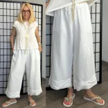Wendy Trendy gumis derekú felhajtós bőszárú nadrág 826039-fehér