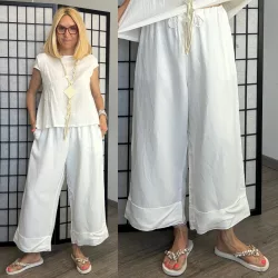   Wendy Trendy gumis derekú felhajtós bőszárú nadrág 826039-fehér
