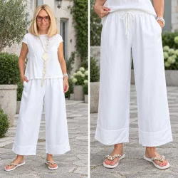   Wendy Trendy gumis derekú felhajtós bőszárú nadrág 826039-fehér