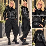 Manosque lakk bélelt crop dzseki MHW135790-fekete