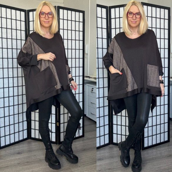 May oversize tunika 7235 - csokibarna