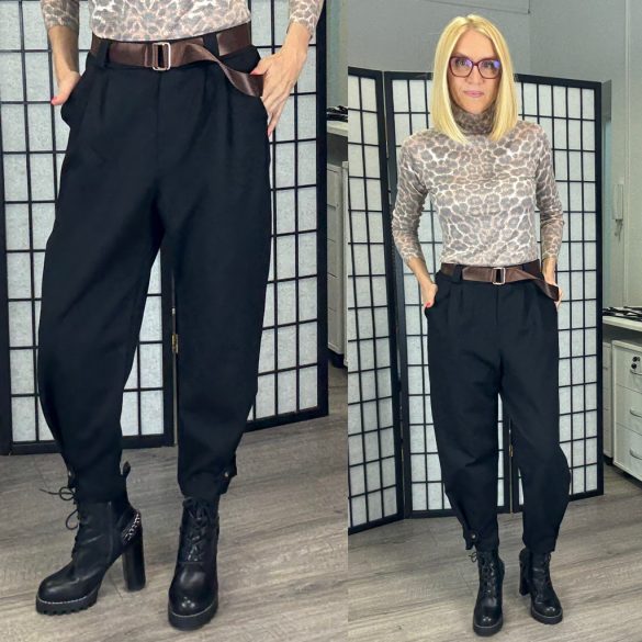 Mandy nadrág övvel 7048 - fekete