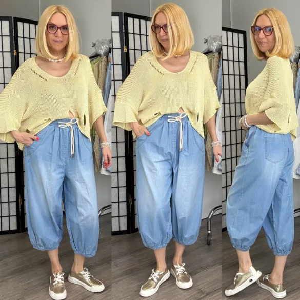 S Woman gumis derekú buggyos farmer SW2003-világoskék