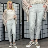 Melly gumis derekú elasztikus farmer8139-bézs