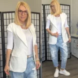 Annalisa karcsúsított blézer 26074 - fehér
