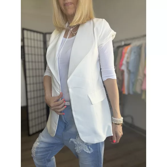 Annalisa karcsúsított blézer 26074 - fehér