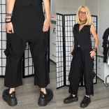 SUN ülepes hátul zsebes nadrág6661-fekete