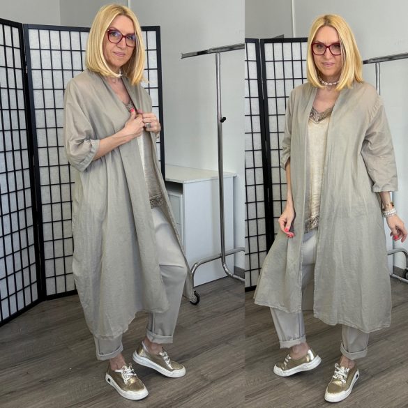 Hillary áttetsző, pamut kardigán 22990 -  taupe