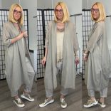 Hillary áttetsző, pamut kardigán 22990 -  taupe