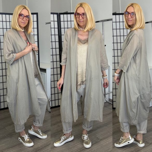 Hillary áttetsző, pamut kardigán 22990 -  taupe