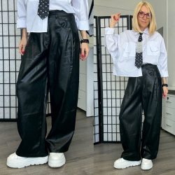 Monique vegánbőr nadrág19283-fekete