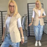 Annalisa karcsúsított blézer 26074 - bézs