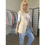 Annalisa karcsúsított blézer 26074 - bézs