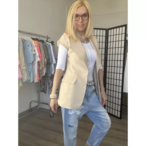 Annalisa karcsúsított blézer 26074 - bézs