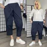 WENDY TRENDY  ülepes átlapolt nadrág925069-sötétkék