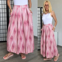 Berta csíkos szoknya 4971 - rózsaszín