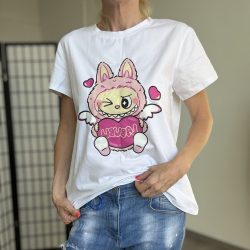 Labubu rövid ujjú póló - fehér