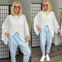 Sea horgolt felső - fehér