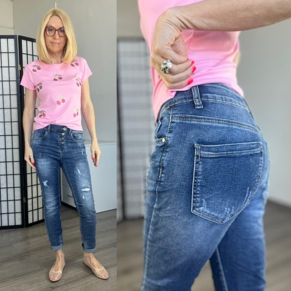 Missy gombos farmernadrág 7195 - kék