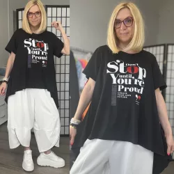 158C Don't Stop lefele bővülő tunika 57041 - fekete