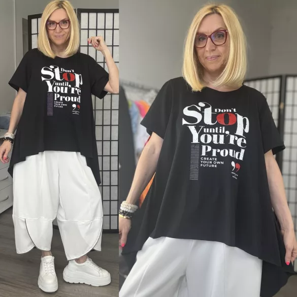 158C Don't Stop lefele bővülő tunika 57041 - fekete