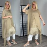 Fly Out selyemhatású tunika MY1137 - bézs