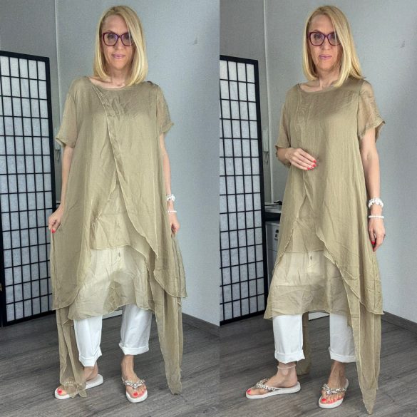 Fly Out selyemhatású tunika MY1137 - bézs