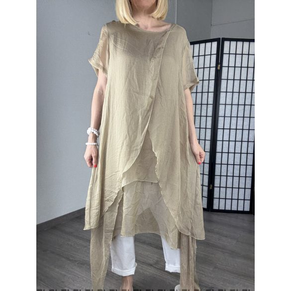 Fly Out selyemhatású tunika MY1137 - bézs