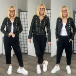 Vopse arany gombos bőrdszeki V6365-fekete