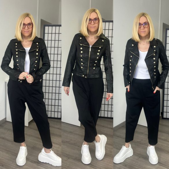 Vopse arany gombos bőrdszeki V6365-fekete