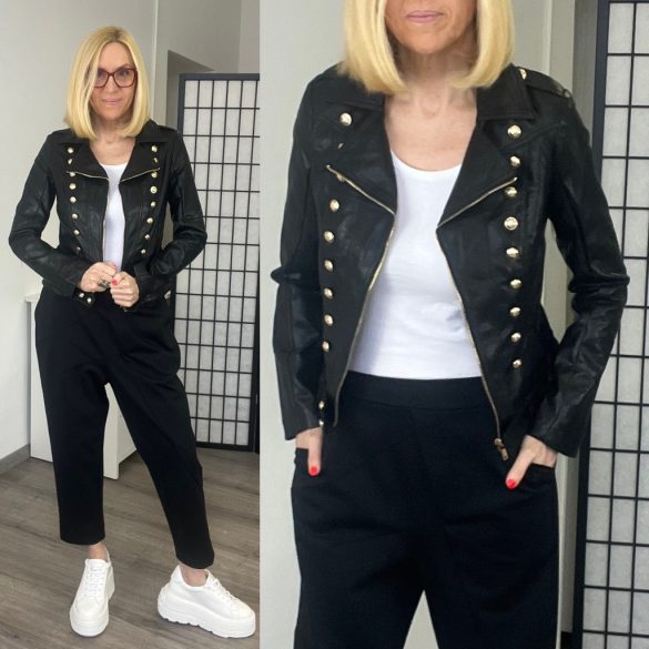 Vopse arany gombos bőrdszeki V6365-fekete