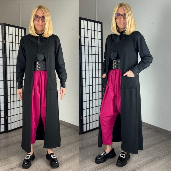 Sun pamut, zsebes mellény 8551 - fekete