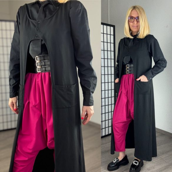 Sun pamut, zsebes mellény 8551 - fekete