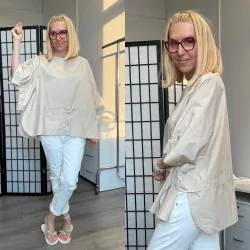 Wendy Trendy oversize vászon felső226143-bézs