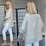 Wendy Trendy oversize vászon felső226143-bézs