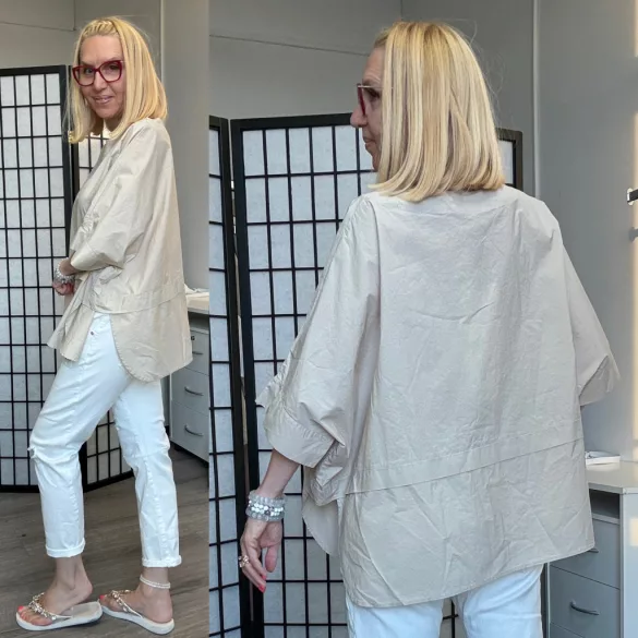 Wendy Trendy oversize vászon felső226143-bézs