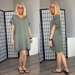Vibe pamut viszkóz basic tunika 23118 - khaki