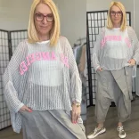 Hello Mya Los Angeles kőmosott kötött felső 0643 -taupe