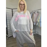 Hello Mya Los Angeles kőmosott kötött felső 0643 -taupe