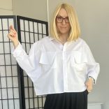 SUN crop ing aszimmetrikus zsebbel 8536 - fehér