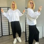 SUN crop ing aszimmetrikus zsebbel 8536 - fehér