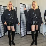 Lux Luna hátul hosszabb gombos ing 53276-fekete