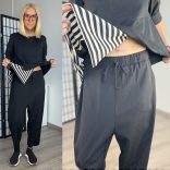 Wendy Trendy ülepes nadrág 800017 - fekete